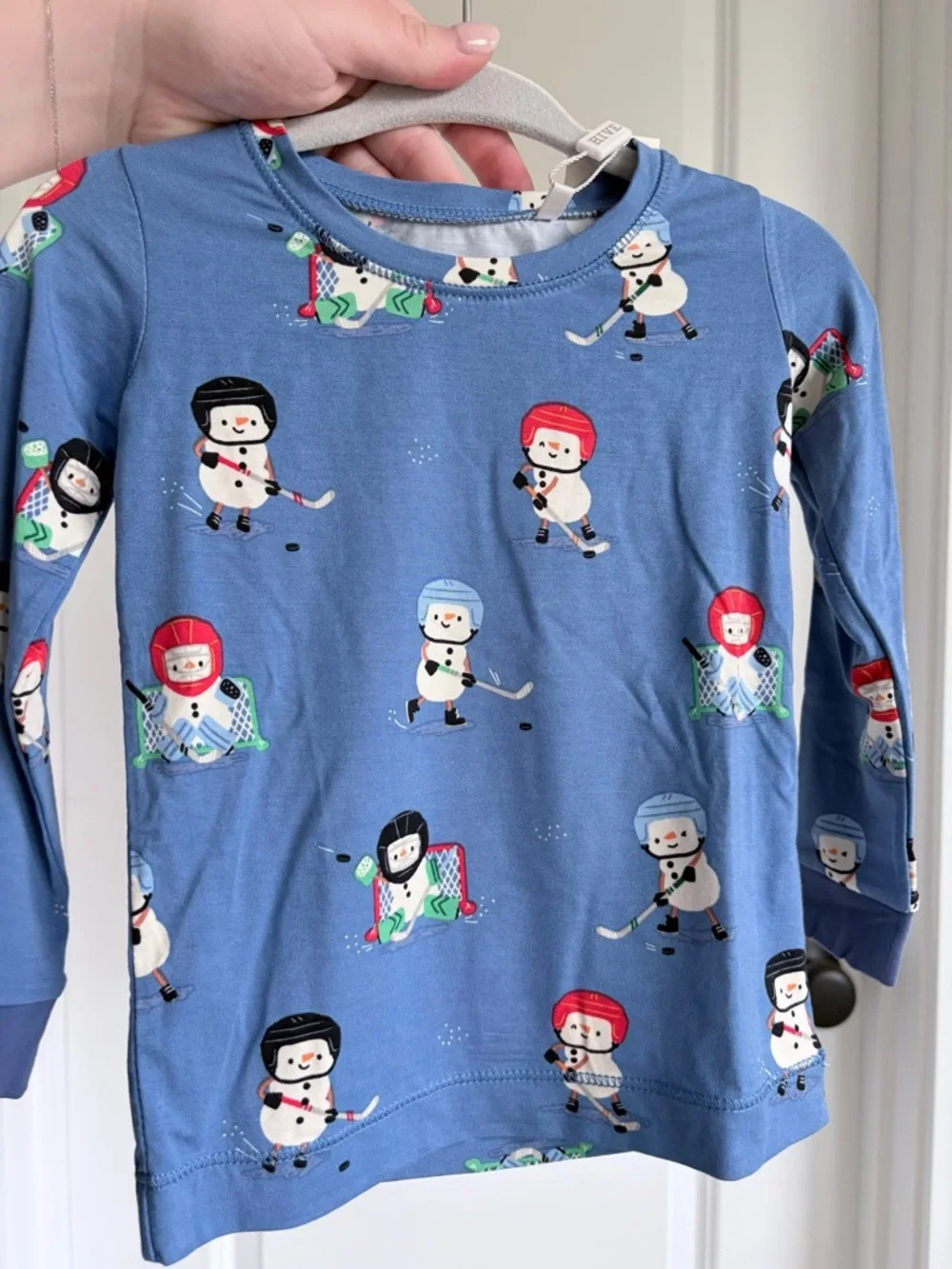 🏒Angel Dear Bamboo Snow Folks Ice Hockey Long Sleeve Pajama Set NWT